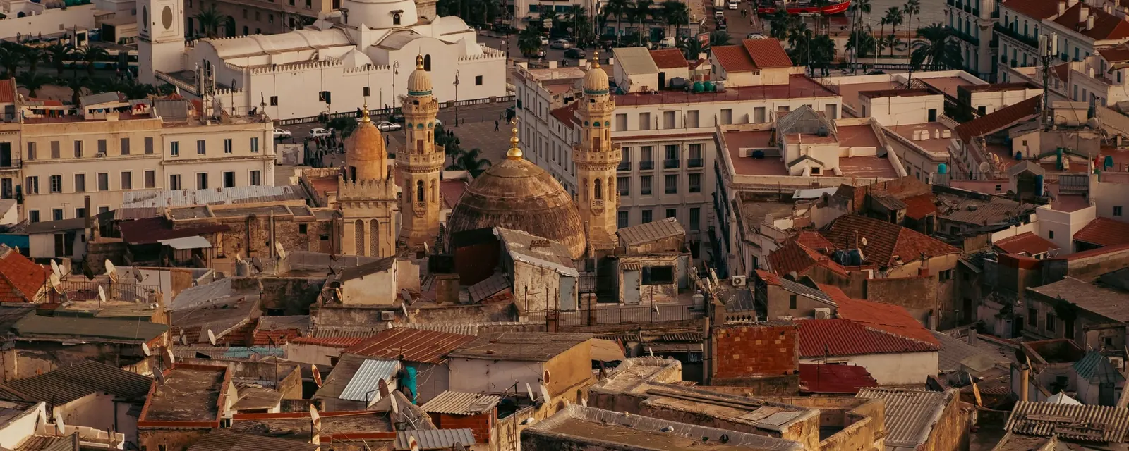 Rooftops of the Casbah of Algiers above the bay